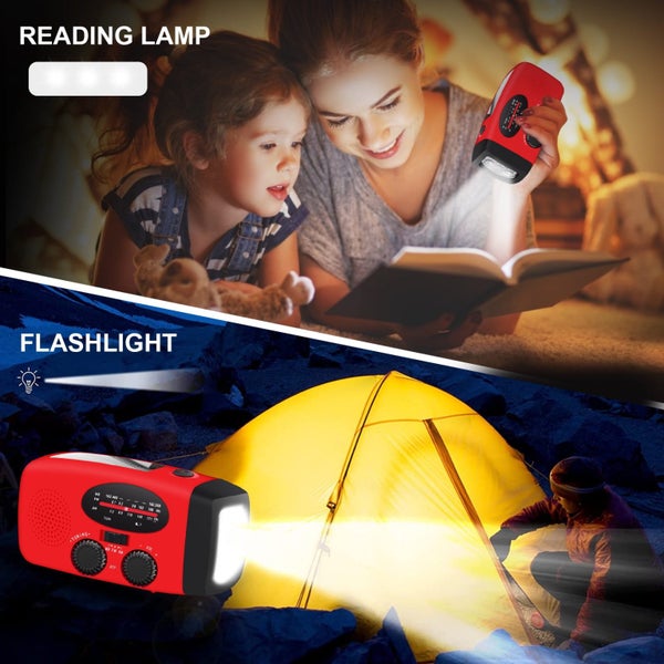 Emergency Radio, Solar Hand Crank Self-Powered Weather Radio with 2000mAh R Carousel 9