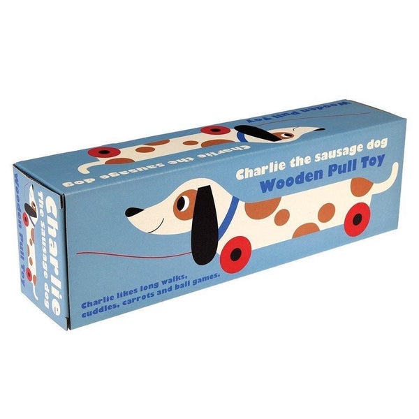Rex London: Wooden Pull Toy - Charlie the Sausage Dog Carousel 2