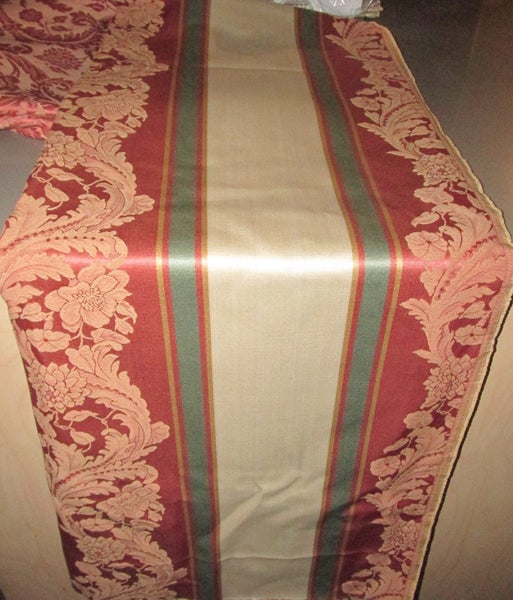 TWO Large Remnants Vintage Brocade Suit Projects Cushions Lamp Shades Carousel 1