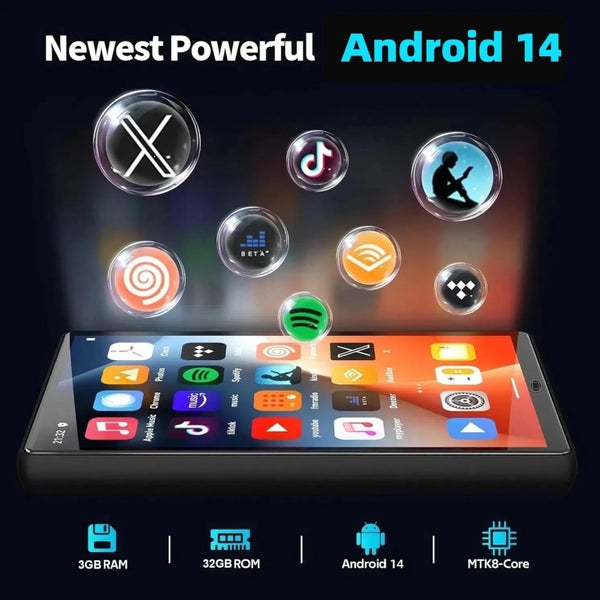 Upgraded 160GB MP3 Player with Bluetooth and WiFi,Android 14 OS MP3 & MP4 P Carousel 2