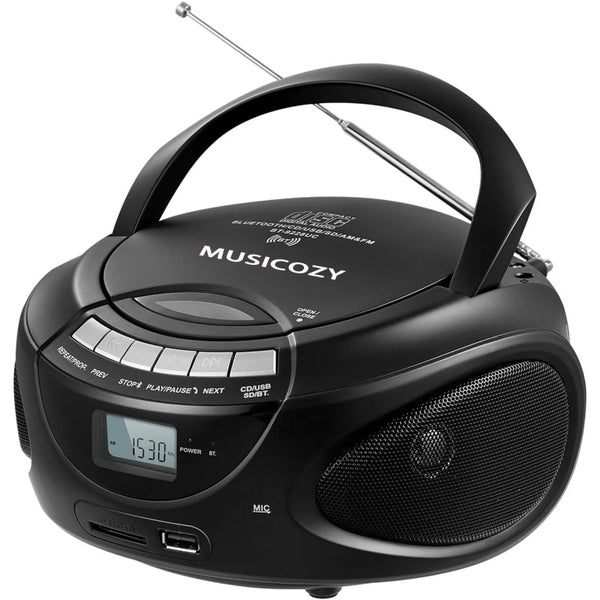 Portable CD Player Boombox with AM/FM Stereo Radio,Bluetooth Speaker Player Carousel 1