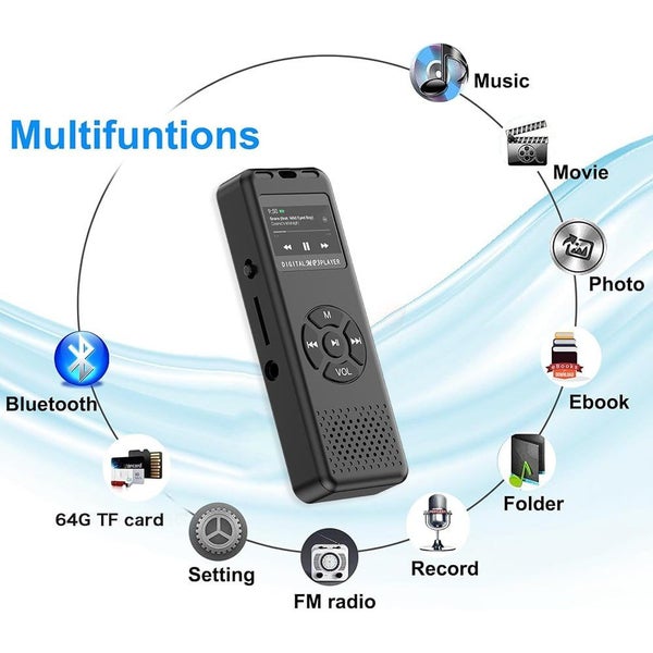 128GB MP3 Player,Portable Music Player with Built-in Speaker,Hi-Fi Lossless Carousel 2