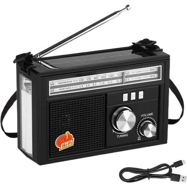 Portable Solar Radio, 1200mAh Weather Radio for Outdoor, Portable Rechargea Carousel 9