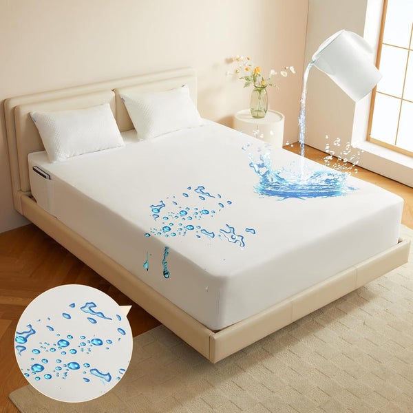 King Size Premium Waterproof Mattress Protector,Non Noisy Cooling Breathabl Carousel 1