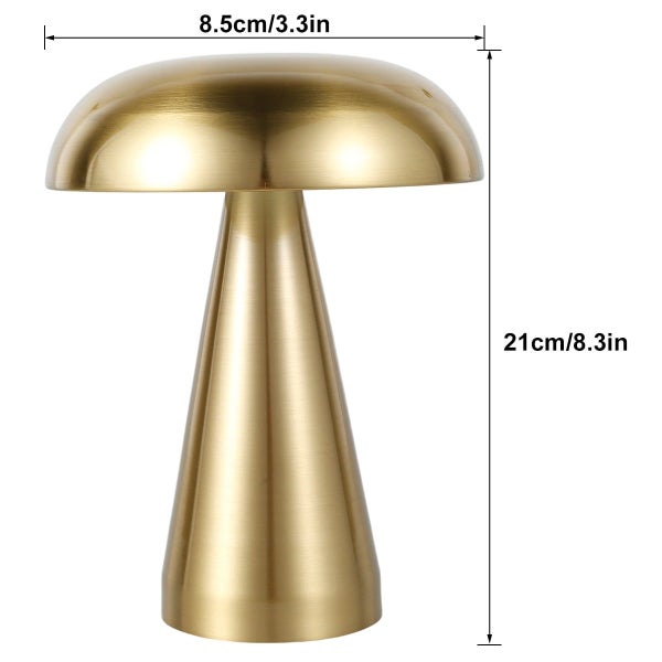 LED Cordless Mushroom Table Lamp Rechargeable Modern Iron Desk Lamp with 3 Carousel 11