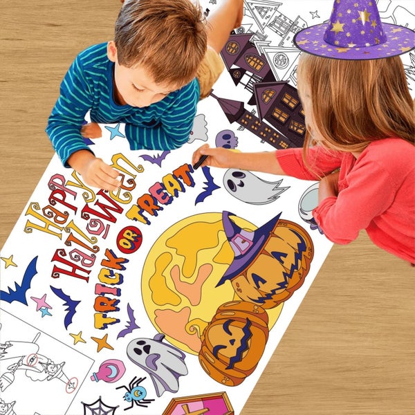 Halloween Giant Coloring Poster Jumbo Paper Coloring Banner for Halloween P Carousel 5