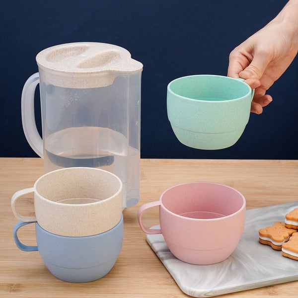 Space-Saving Cold Water Drinkware Set - 1 Kettle + 4 Cups Portable Picnic C Carousel 9