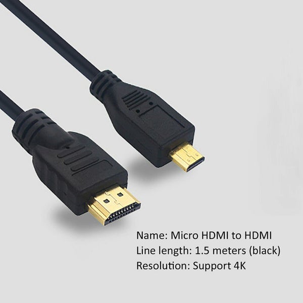 1.5M Micro HDMI to HDMI Cable For HDTV 4K Camera Tablet Carousel 2