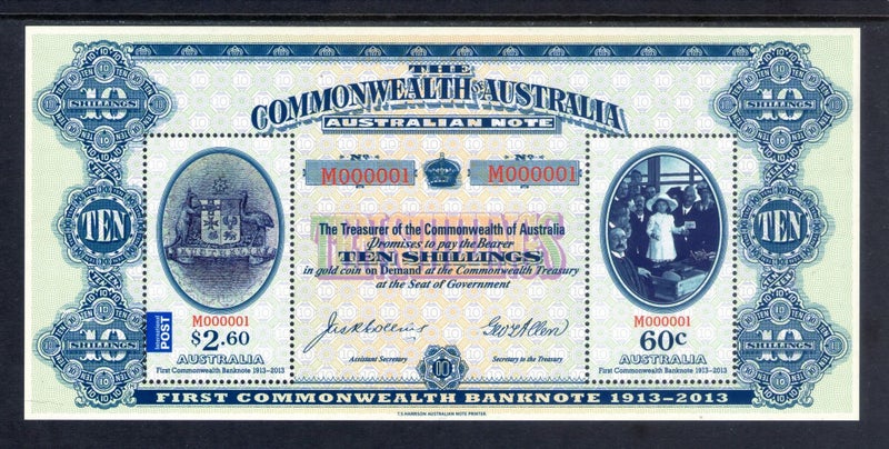 Australia - 2013 Commonwealth Banknote Miniature Sheet - UHM Carousel 1