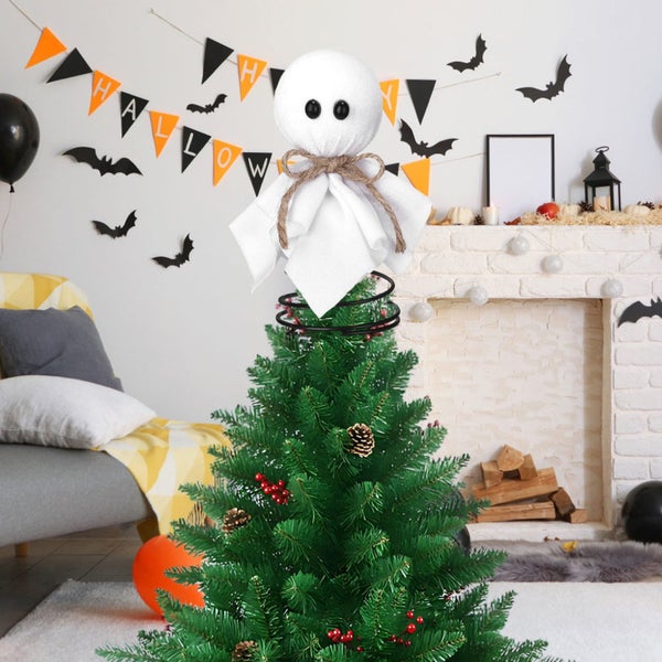 Halloween Tree Topper with Floating Ghost Ornament,Mini Size 5.5 Inches,Met Carousel 9