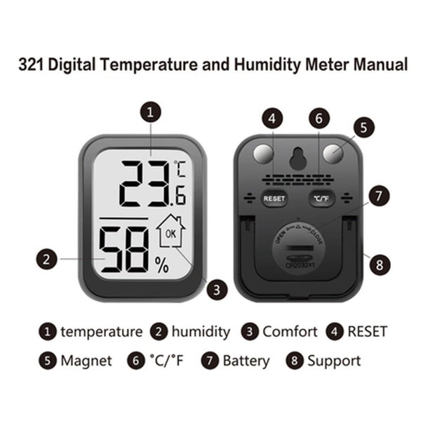 Digital Thermometer Hygrometer Indoor Room Temperature Humidity Meter(Progr Carousel 2