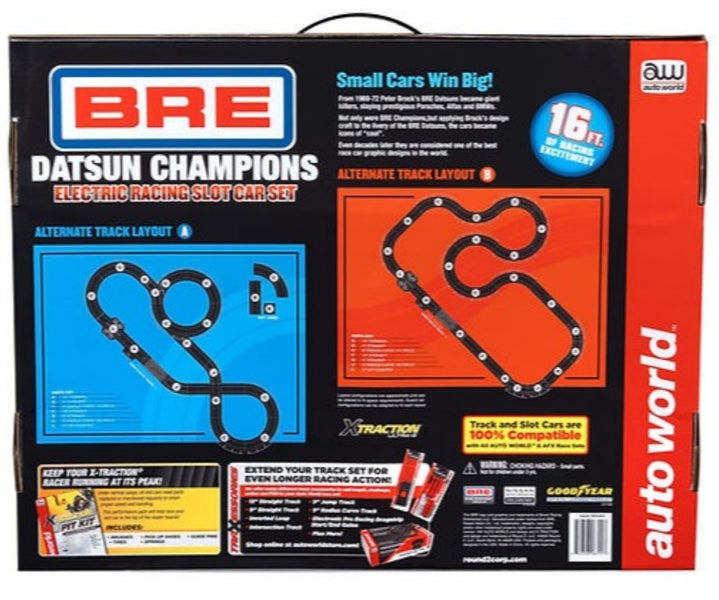 AutoWorld Datsun Champions Slot Car Set, 16 Feet Carousel 6