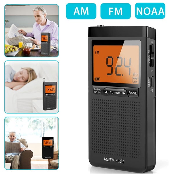 Portable AM FM Pocket Radio, NOAA Weather Radio with Best Reception for Cam Carousel 1