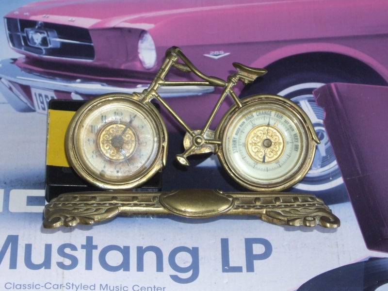 Bicycle Clock/Barometer -The British United Clock Co. - 1890s? Rd. 214025 Carousel 2