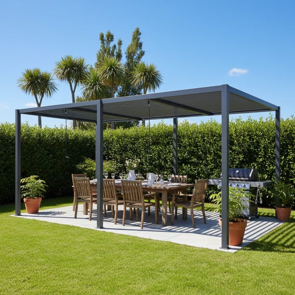 Manual Louvre Roof Aluminium Pergola Carousel 1