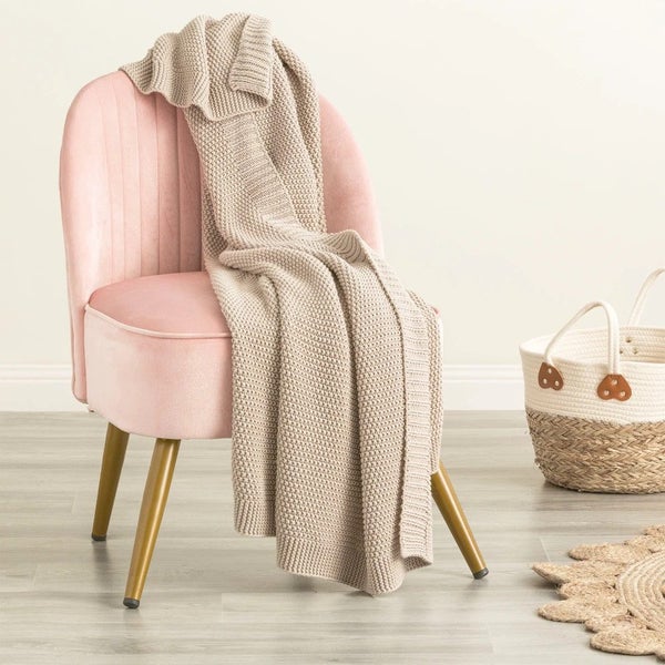 Moss Seed Stitch 100% Cotton Knitted Throw by Renee Taylor - 130 x 170cm Carousel 7