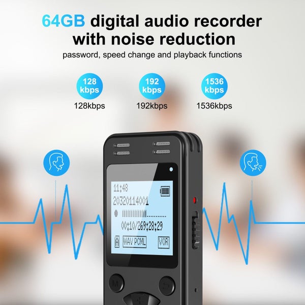 64GB digital voice recorder for lectures and meetings, 2324 hours voice-act Carousel 2