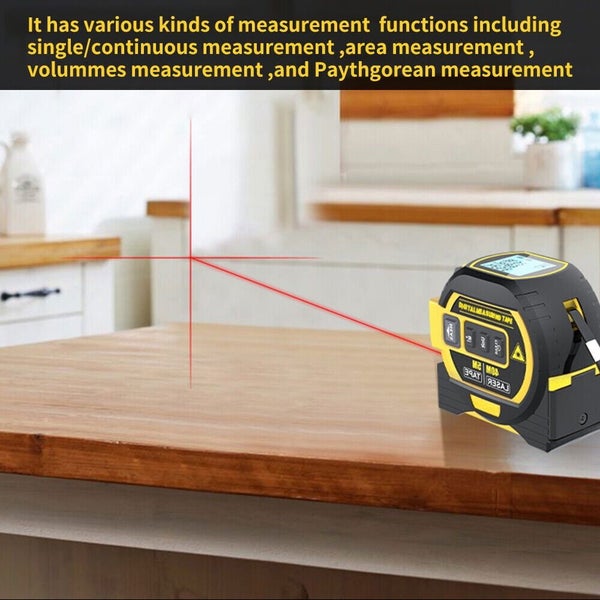 3 in 1 Digital Laser measure 40m/131Ft Autolock Measuring Tape Top LCD Disp Carousel 2