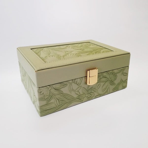 Embossed Jewellery Box - Moss Green Carousel 2