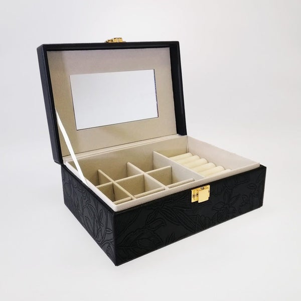 Embossed Jewellery Box - Black Carousel 1