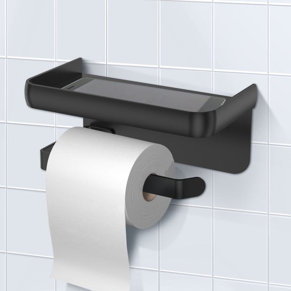 Toilet Paper Holder Easy to Install Versatile Black Toilet Paper Holder Sol Carousel 1