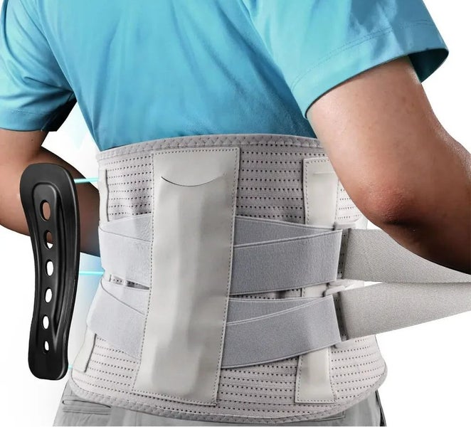 1 Piece Back Brace Adjustable Lumbar Support Belt Breathable Mesh Design With... Carousel 2