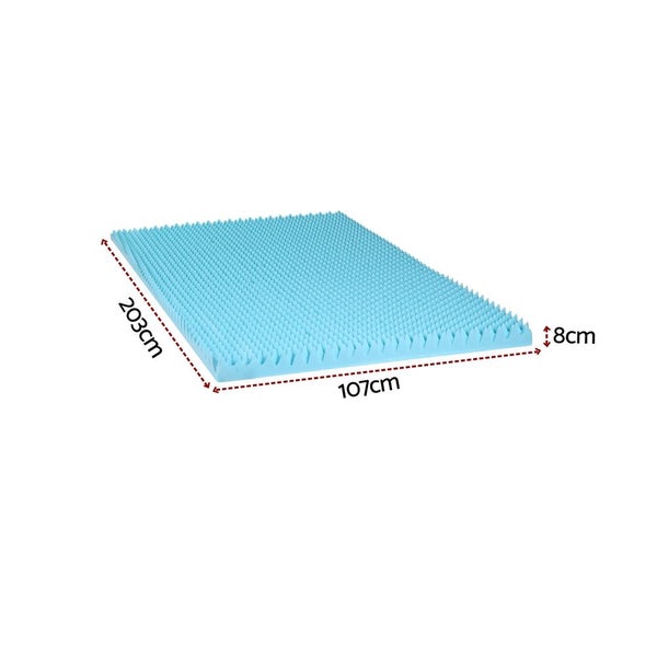 8Cm Memory Foam Mattress Topper Gel Egg Crate Foam Bamboo King Single Carousel 2