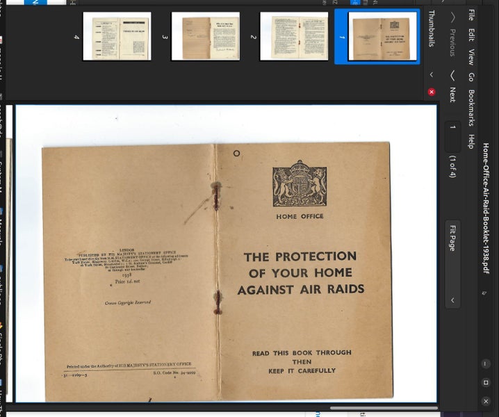 UK Home Office 1938 Booklet on Protection Against Air Raids Carousel 1