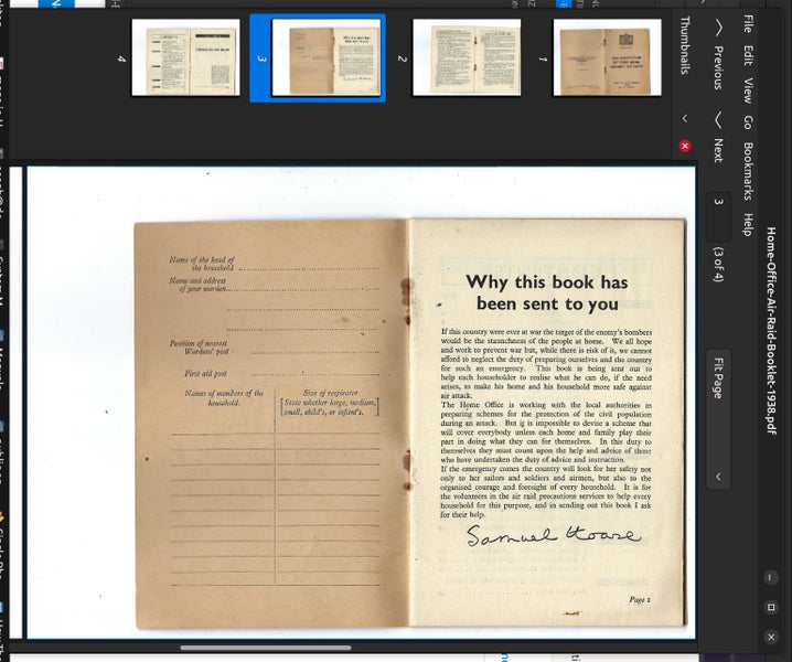 UK Home Office 1938 Booklet on Protection Against Air Raids Carousel 2