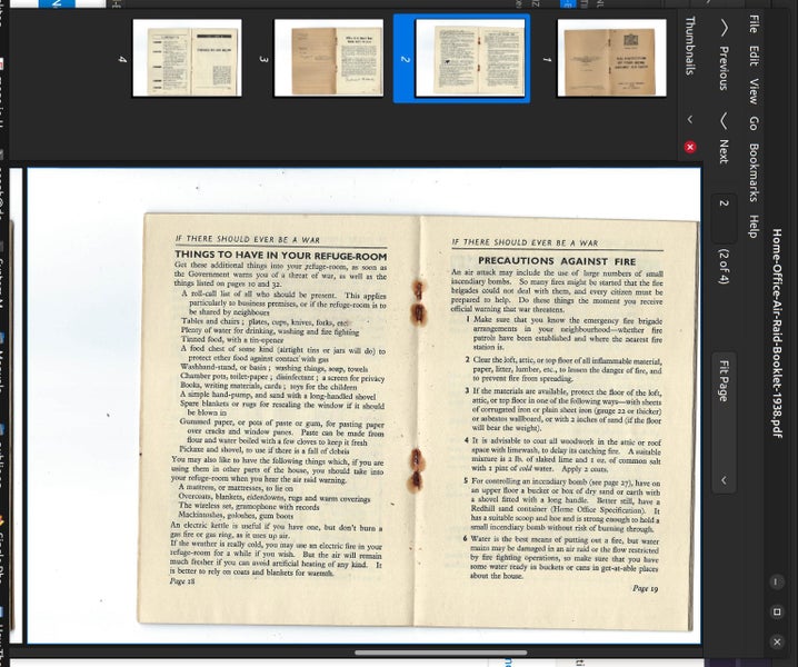 UK Home Office 1938 Booklet on Protection Against Air Raids Carousel 4