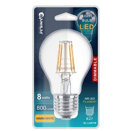 Sansai GL-LA611E Dimmable, A60, 8W, E27, Warm White, 800lm [GL-LA611E] Carousel 1