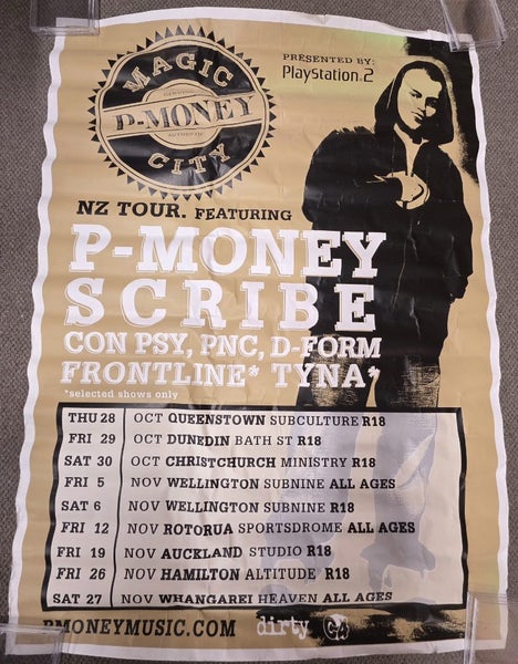 P-Money/Scribe - NZ Tour poster Carousel 1