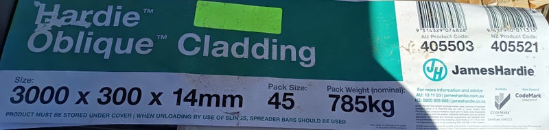 James Hardie Oblique Fibre Cement Weatherboard Cladding 3000 x 300 x 14mm Carousel 2