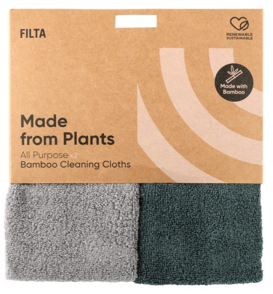 Filta Natural Bamboo cleaning cloth - 2 Pack Green/Grey Carousel 1