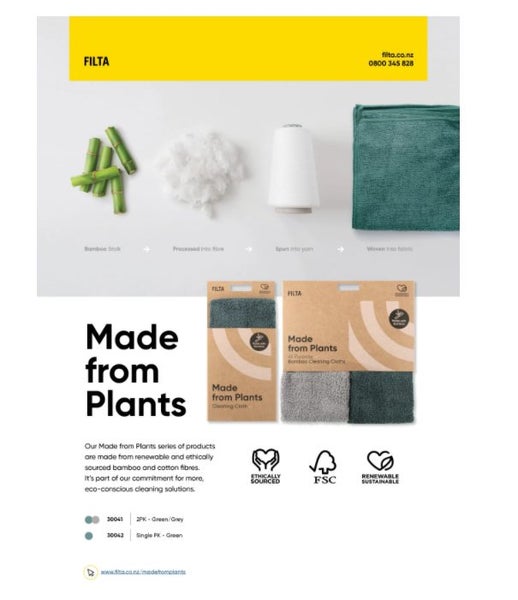 Filta Natural Bamboo cleaning cloth - 2 Pack Green/Grey Carousel 2