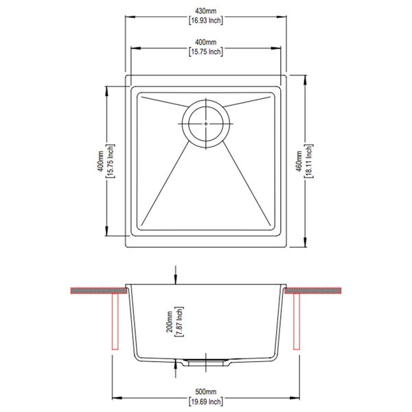 Carysil Enigma Black Composite Sink Insert - 430 X 460mm Carousel 2