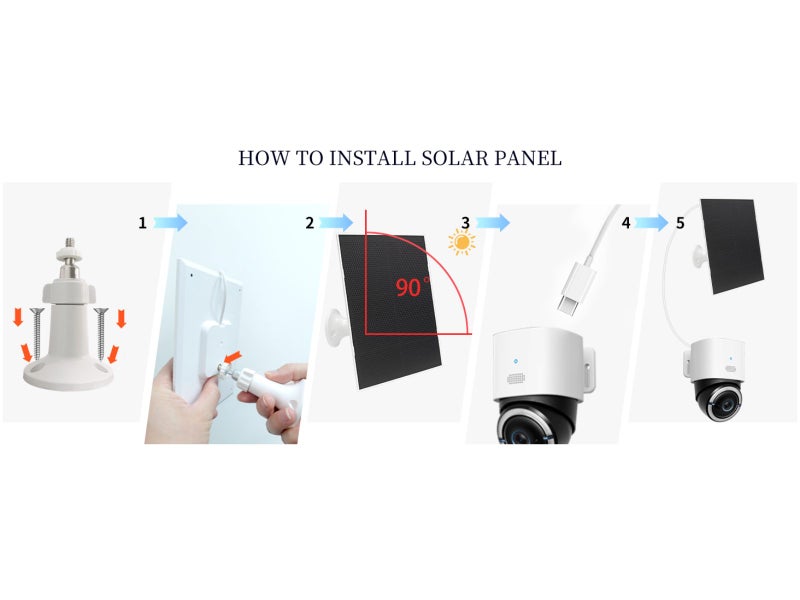 5W Solar Panel for Outdoor Security Camera Arlo Eufy Wyze Reolink Carousel 9