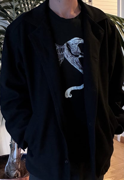 Men’s NZ-Made Wool Jacket – Backhouse – Size L – Black – Dry Cleaned64817820846338111