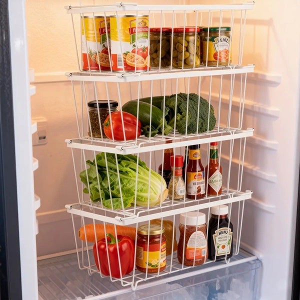 4 Pack Freezer Storage Baskets Organizer Carousel 1