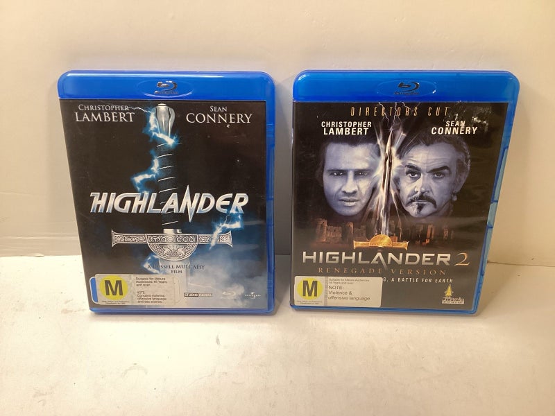 Highlander + Highlander 2 Renegade Version Blu-Ray ( Region B) Carousel 1