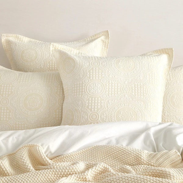 Dakota Jacquard Beige Duvet Cover Set by Renee Taylor Carousel 4