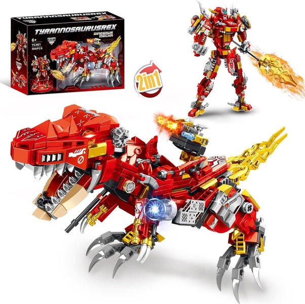 Letsbay 2 in1 Tyrannosaurus Dinosaur Building Kits, Compatible with Dinosaur Carousel 1