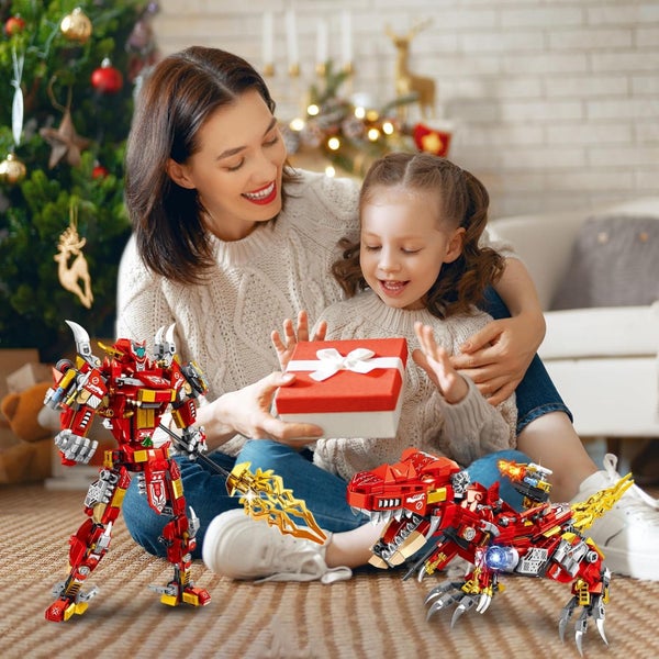 Letsbay 2 in1 Tyrannosaurus Dinosaur Building Kits, Compatible with Dinosaur Carousel 6