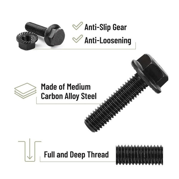 272Pcs Flange Hex Bolts & Nuts Kit, M6 M8 M10 Metric Bolt Assortment i2835BK0 Carousel 8