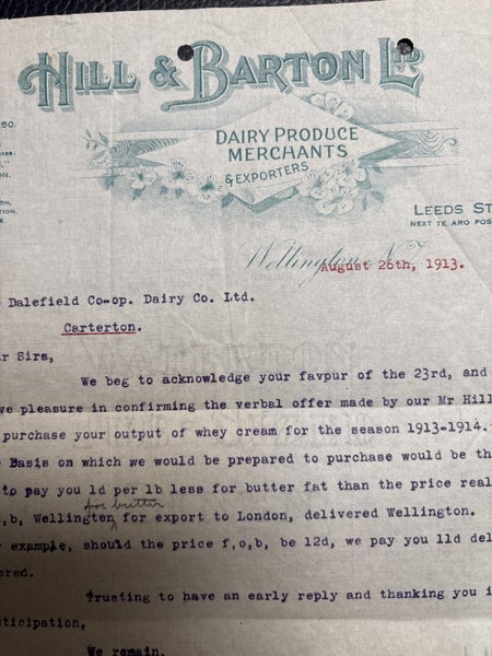 Early NZ letter head 1913 Wellington dairy merchants Carousel 2