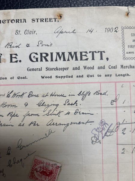 St Clair Dunedin receipt 1902 Carousel 2