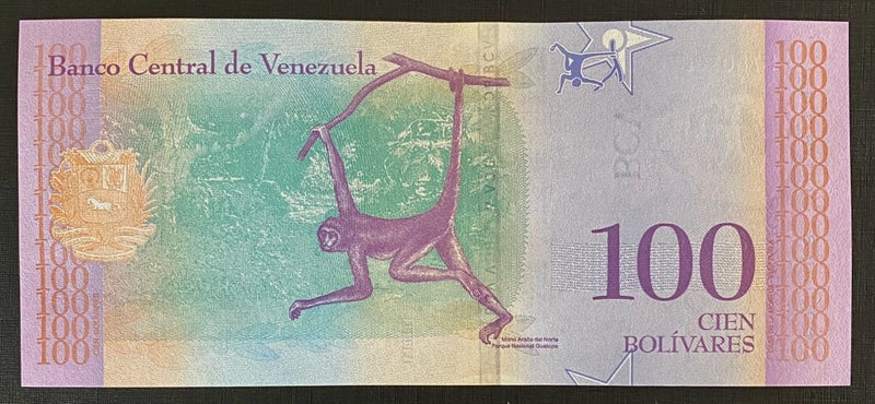 Venezuela 100 Bolivares - 2018 - Crisp UNC No 3 Carousel 2