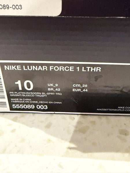 Nike Lunar Force 1 Mid LTHR Pure Platinum Size 10US64825172522242114