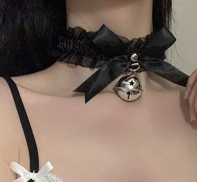 Lace Bell Choker Necklace Sexy Lingerie Accessory Carousel 3