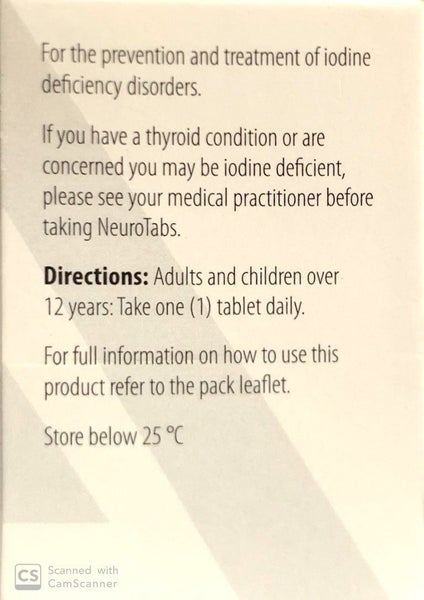 Neurotabs Iodine Deficiency Tablets - 90 Tablets for Optimal Health Carousel 2